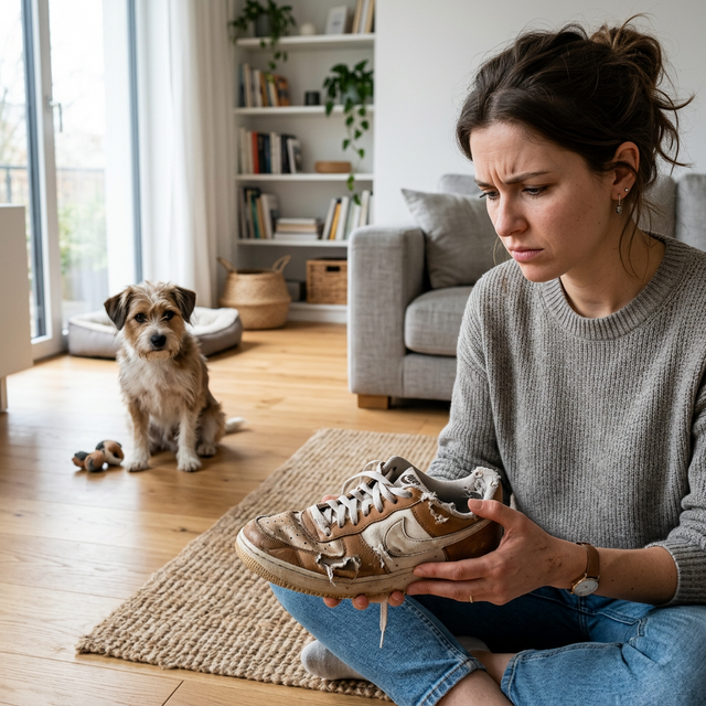 Cão ansioso e dono frustrado